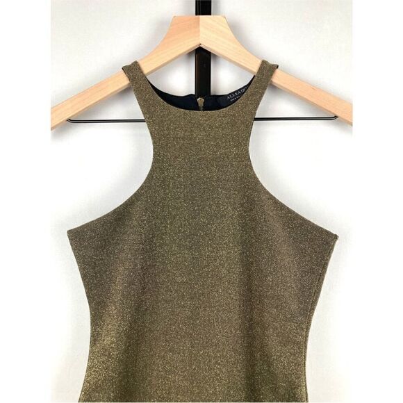 All Saints NWT Norma Bodysuit in Gold Sparkle Size 10 - Picture 10 of 16